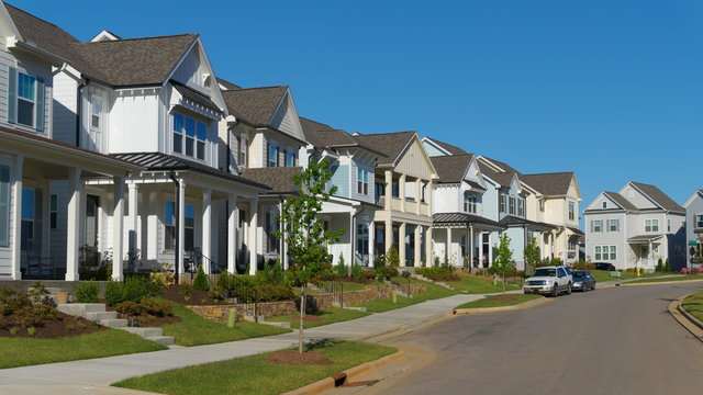 Street of residential suburban homes
