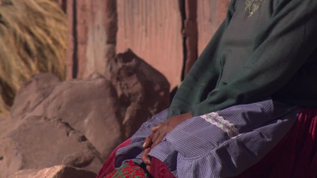 Woman selling blankets in Cusco, Peru