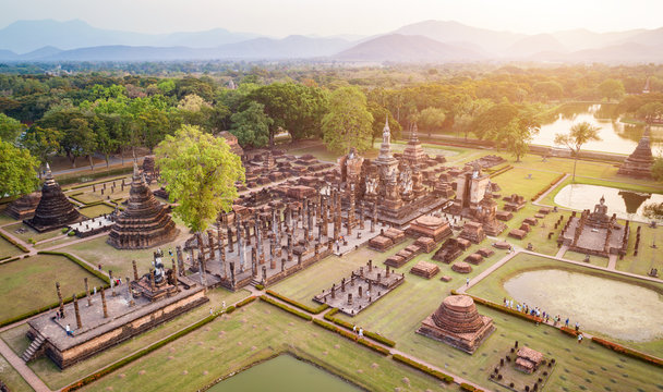 Sukhothai Historical Park in Sukhothai province Northern of Thailand.
