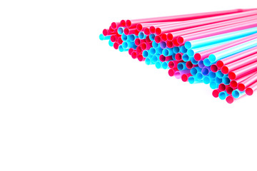 Colorful straws with difference color isolated
