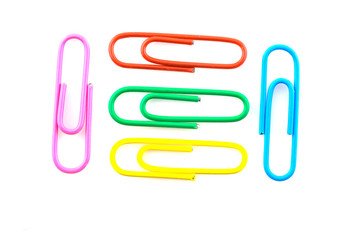 Colorful paperclips isolated