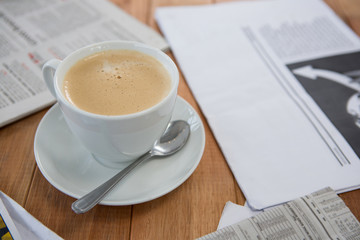 Coffee served on table