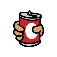 Cartoon Hand Holding a Can