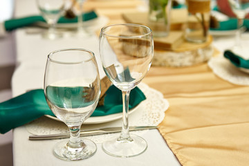 Serving table for a festive dinner