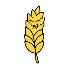 Cartoon Laughing Wheat Character