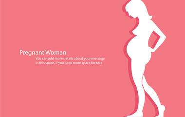 pregnant woman with space background vector illustration 