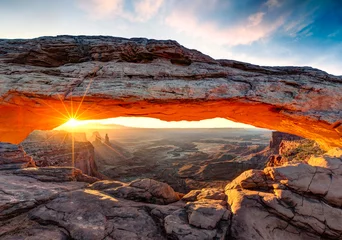 Foto op Aluminium Mesa Arch bij zonsopgang © Beboy