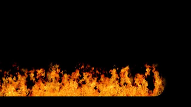 A band of flames rises in the lower third of the frame
