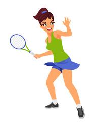 Obraz na płótnie Canvas Beautiful young girl play tennis