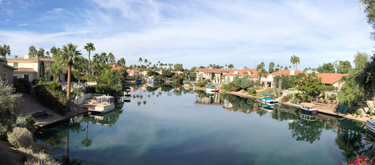 Scottsdale waterside residential area in Arizona,USA