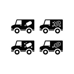 Ice cream truck icon set