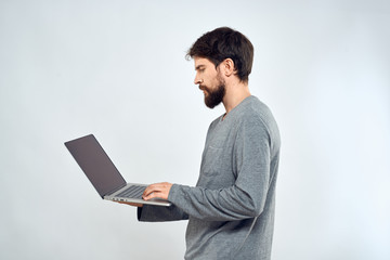 man working on a laptop