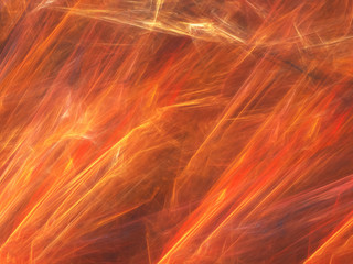 Abstract painted texture. Chaotic orange and yellow strokes. Fractal background. Fantasy digital art. 3D rendering.