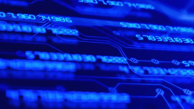 Quantum computer visualization. Calculations are carried out