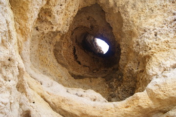 Algarve Grotte Fels Fossil Cave Portugal Landschaft Meer