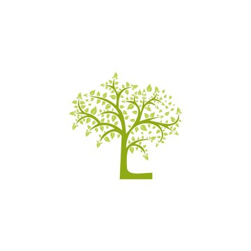 L Alphabet green leaf vector illustration, Park Logo Design. plant. Garden. Park. leaf. nature. Letter L. Office. Business.