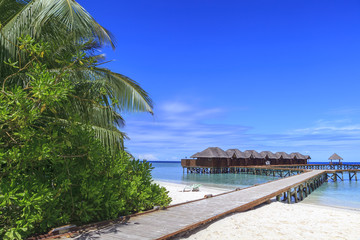 The Maldives. Paradise rest. Beautiful seascape. Place for relaxation