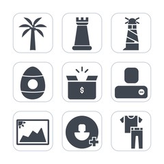 Premium fill icons set on white background . Such as human, contact, sign, image, strategy, clothes, knight, play, game, chess, fashion, house, king, picture, add, easter, celebration, account, tower