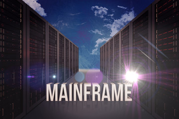 mainframe against painted blue sky