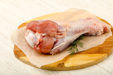 Raw turkey leg