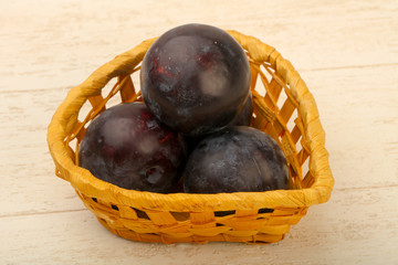Ripe fresh plums