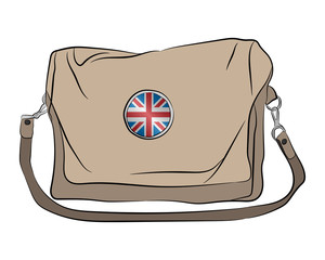 small Travel bag with Union Jack flag vector drawing