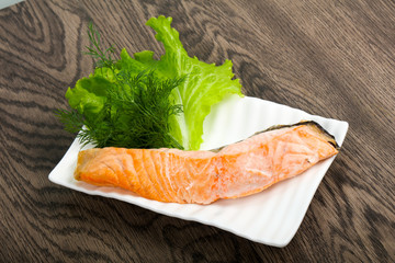 Steamed salmon