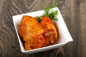 Roasted chicken thigh