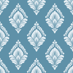 Vector damask seamless pattern background. Classical luxury old fashioned damask ornament, royal victorian seamless texture for wallpapers, textile, wrapping. Exquisite floral baroque template.