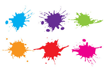 vector colorful paint splatter.Paint splashe set.Vector illustration design.