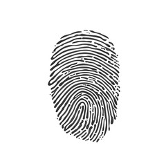 Black Fingerprint icon on white background. Vector illustration.