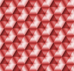 Stock Illustration - Seamless Geometric Red 3D Pattern, 3D Illustration, Bright Background.
