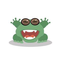 Cartoon monster on white background. Vector illustration