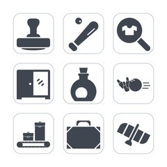 Premium fill icons set on white background . Such as white, sign, station, travel, american, equipment, game, technology, mark, fun, sport, food, stamp, object, orbit, home, interior, planet, pin, bag