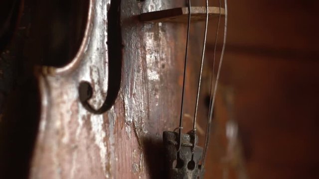  Old Violin On A Table