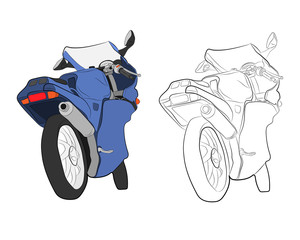 sport moto bike vector drawing illustration