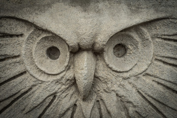Gray plaster in the form of an owl