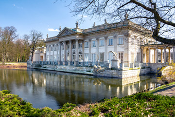 Lazienki park and royal palace in Warsaw, Poland 
