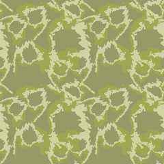 Camouflage seamless pattern. Background in different shades of green. Vector illustration, repeat camo as military print for paintball clothes, backdrop, endless grunge texture