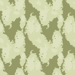 Camouflage seamless pattern. Background in different shades of green. Vector illustration, repeat camo as military print for paintball clothes, backdrop, endless grunge texture