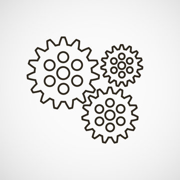 Mechanical gear icon. Vector illustration