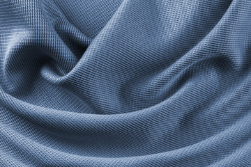 Blaues Tuch Seide Struktur Gewebe Königsblauer Stoff Seide Luxus Material Glanz Textur Macro Closeup Hintergrund