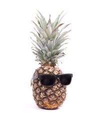 Funny pineapple with sunglasses