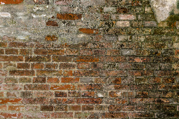 Old brick wall, under construction texture concept