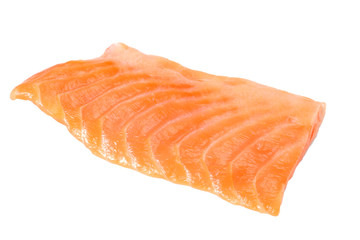 Red fish. Raw salmon fillet isolate on white background