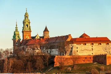 Foto auf Glas Wawel hill with royal castle in Krakow © pab_map