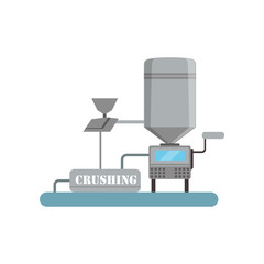 Crushing process, beer brewing production vector Illustration on a white background