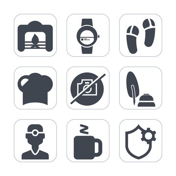 Premium fill icons set on white background . Such as fire, chef, drink, ink, screen, footwear, black, christmas, security, white, warm, food, internet, technology, dentistry, smart, slipper, picture