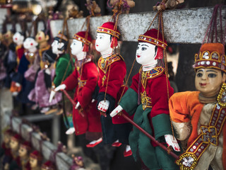 Myanmar Puppet dolls Traditional Handicraft local souvenir shop art and craft