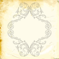 Vector baroque of vintage elements for design. 